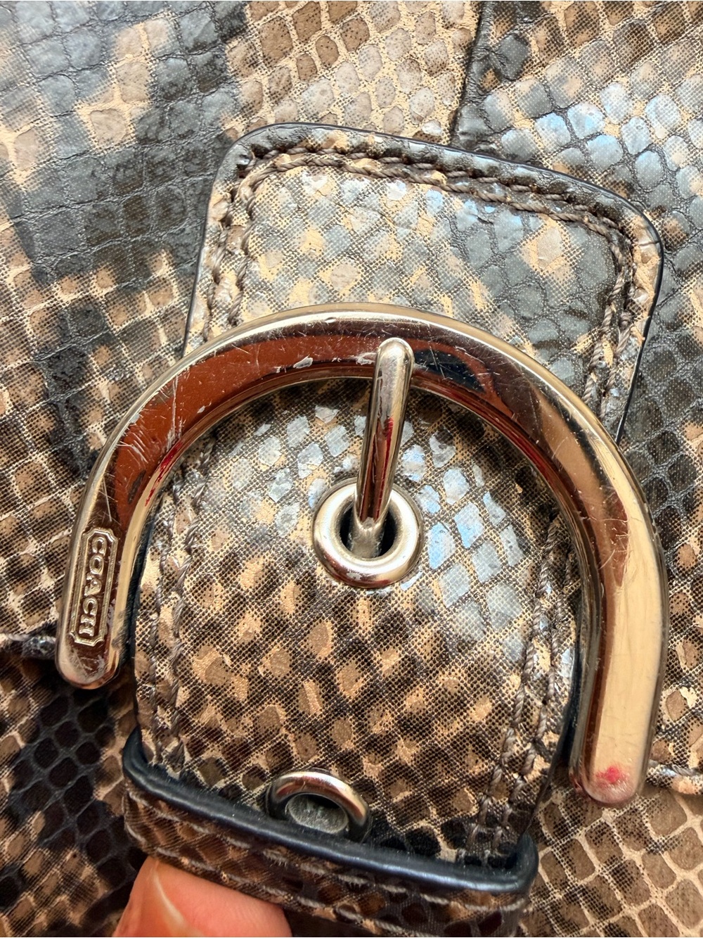 Y2K Vintage 2000’S COACH Exotic Soho Phython Mini Leather Crossbody Bag Purse - Picture 9 of 16